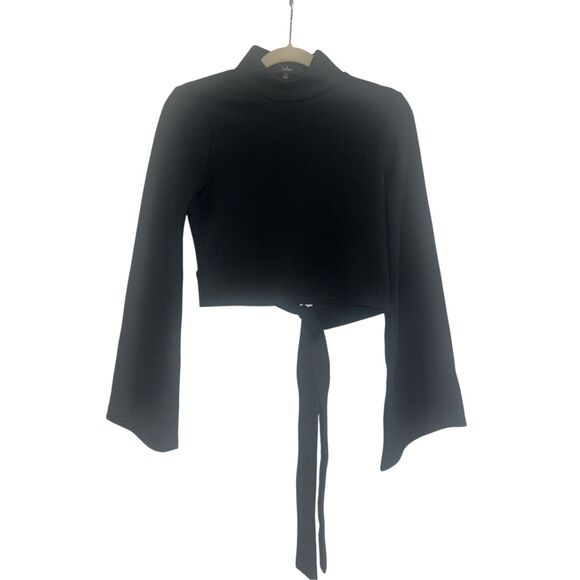 ✨Lulus Baby Got Backless Black Mock Neck Tie-Back Sz Medium Sweater✨ - Picture 6 of 11